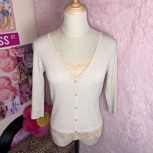 Silk lace pullover cardigan